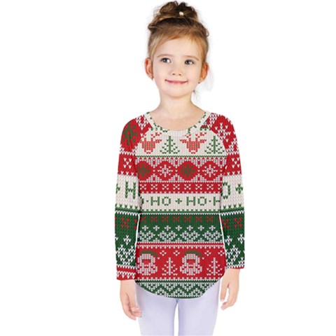 Ugly Sweater Merry Christmas  Kids  Long Sleeve T-shirt by artworkshop