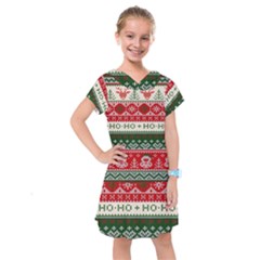 Ugly Sweater Merry Christmas  Kids  Drop Waist Dress by artworkshop