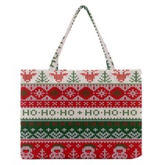 Ugly Sweater Merry Christmas  Zipper Medium Tote Bag by artworkshop