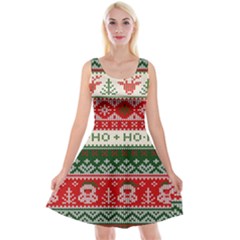 Ugly Sweater Merry Christmas  Reversible Velvet Sleeveless Dress by artworkshop