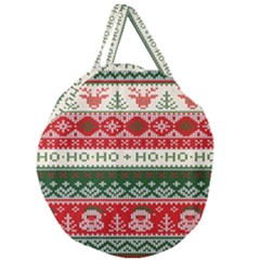 Ugly Sweater Merry Christmas  Giant Round Zipper Tote by artworkshop