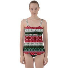 Ugly Sweater Merry Christmas  Twist Front Tankini Set by artworkshop