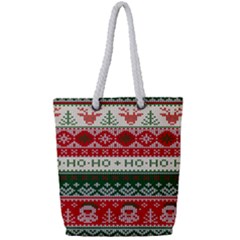 Ugly Sweater Merry Christmas  Full Print Rope Handle Tote (small) by artworkshop