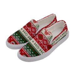 Ugly Sweater Merry Christmas  Women s Canvas Slip Ons by artworkshop