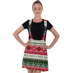 Ugly Sweater Merry Christmas  Velvet Suspender Skater Skirt by artworkshop