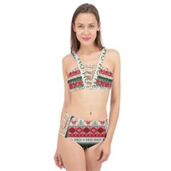 Ugly Sweater Merry Christmas  Cage Up Bikini Set