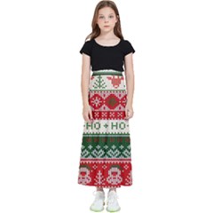 Ugly Sweater Merry Christmas  Kids  Flared Maxi Skirt by artworkshop