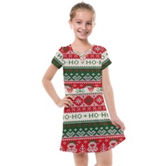 Ugly Sweater Merry Christmas  Kids  Cross Web Dress by artworkshop