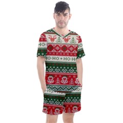 Ugly Sweater Merry Christmas  Men s Mesh T-shirt And Shorts Set