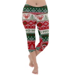 Ugly Sweater Merry Christmas  Lightweight Velour Capri Yoga Leggings