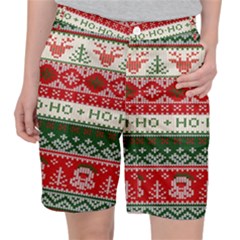 Ugly Sweater Merry Christmas  Women s Pocket Shorts by artworkshop