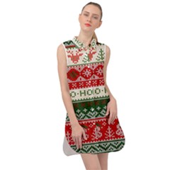 Ugly Sweater Merry Christmas  Sleeveless Shirt Dress by artworkshop