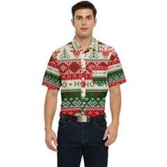 Ugly Sweater Merry Christmas  Men s Short Sleeve Pocket Shirt  by artworkshop