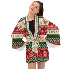 Ugly Sweater Merry Christmas  Long Sleeve Kimono by artworkshop