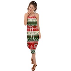 Ugly Sweater Merry Christmas  Waist Tie Cover Up Chiffon Dress by artworkshop