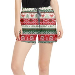 Ugly Sweater Merry Christmas  Women s Runner Shorts by artworkshop