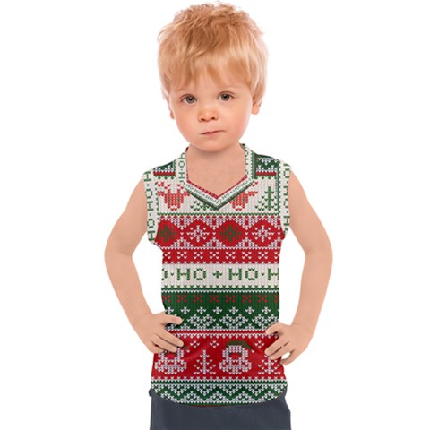 Ugly Sweater Merry Christmas  Kids  Sport Tank Top by artworkshop