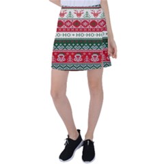 Ugly Sweater Merry Christmas  Tennis Skirt by artworkshop