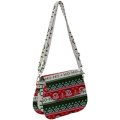 Ugly Sweater Merry Christmas  Saddle Handbag by artworkshop