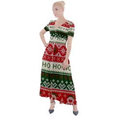 Ugly Sweater Merry Christmas  Button Up Short Sleeve Maxi Dress by artworkshop