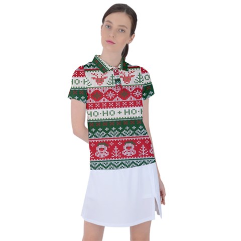 Ugly Sweater Merry Christmas  Women s Polo T-shirt by artworkshop