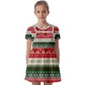 Ugly Sweater Merry Christmas  Kids  Short Sleeve Pinafore Style Dress View1