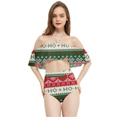 Ugly Sweater Merry Christmas  Halter Flowy Bikini Set  by artworkshop