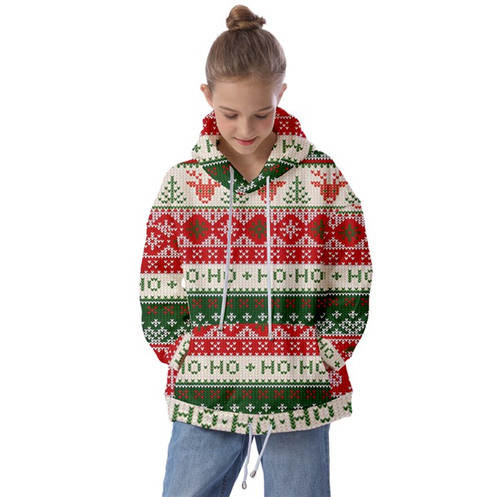 Ugly Sweater Merry Christmas  Kids  Oversized Hoodie