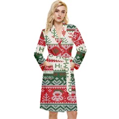 Ugly Sweater Merry Christmas  Long Sleeve Velvet Robe by artworkshop