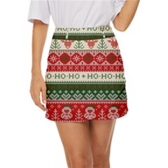 Ugly Sweater Merry Christmas  Mini Front Wrap Skirt by artworkshop