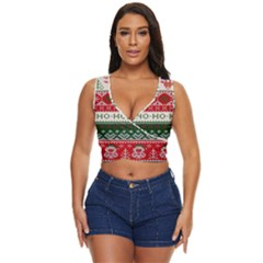 Ugly Sweater Merry Christmas  Women s Sleeveless Wrap Top