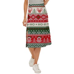 Ugly Sweater Merry Christmas  Midi Panel Skirt by artworkshop