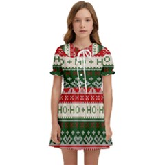 Ugly Sweater Merry Christmas  Kids  Sweet Collar Dress by artworkshop