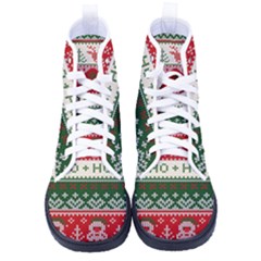 Ugly Sweater Merry Christmas  Kid s High-top Canvas Sneakers by artworkshop