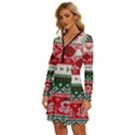 Ugly Sweater Merry Christmas  Long Sleeve Deep V Mini Dress  View2