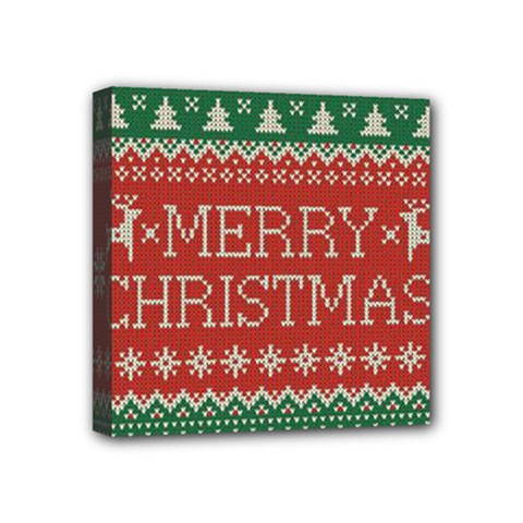 Merry Christmas  Pattern Mini Canvas 4  X 4  (stretched) by artworkshop