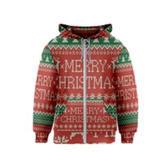 Merry Christmas  Pattern Kids  Zipper Hoodie by artworkshop