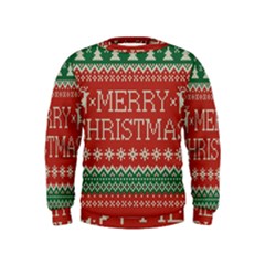 Merry Christmas  Pattern Kids  Sweatshirt by artworkshop