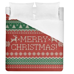 Merry Christmas  Pattern Duvet Cover (queen Size) by artworkshop