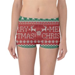 Merry Christmas  Pattern Reversible Boyleg Bikini Bottoms by artworkshop