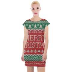 Merry Christmas  Pattern Cap Sleeve Bodycon Dress by artworkshop