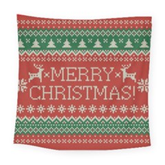 Merry Christmas  Pattern Square Tapestry (large) by artworkshop