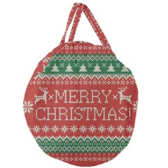 Merry Christmas  Pattern Giant Round Zipper Tote by artworkshop