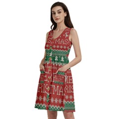 Merry Christmas  Pattern Sleeveless Dress With Pocket by artworkshop