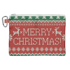 Merry Christmas  Pattern Canvas Cosmetic Bag (xl) by artworkshop