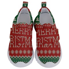 Merry Christmas  Pattern Kids  Velcro No Lace Shoes by artworkshop