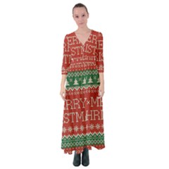 Merry Christmas  Pattern Button Up Maxi Dress by artworkshop