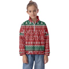 Merry Christmas  Pattern Kids  Half Zip Hoodie by artworkshop