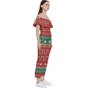 Merry Christmas  Pattern Bardot Ruffle jumpsuit View3