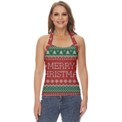 Merry Christmas  Pattern Basic Halter Top by artworkshop